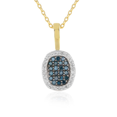 Collar en plata con Diamante azul I2