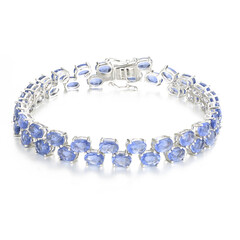 Brazalete en plata con Fluorita de color cambiante