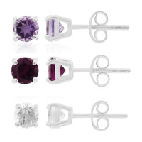 Pendientes en plata con Rodolita