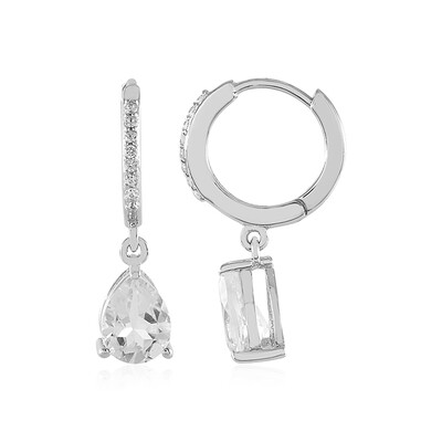 Pendientes en plata con Topacio blanco