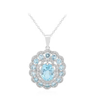 Collar en plata con Topacio azul cielo