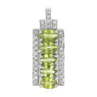 Colgante en plata con Zafiro verde AAA