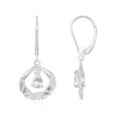 Pendientes en plata con Piedra de Luna arcoíris