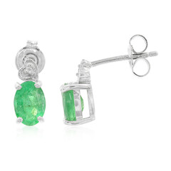 Pendientes en plata con Esmeralda de Bahía