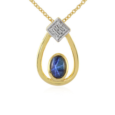 Collar en plata con Zafiro estrella azul