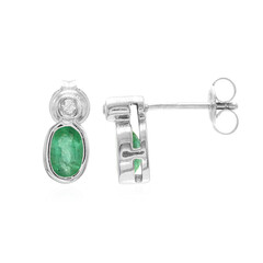 Pendientes en plata con Esmeralda de Bahía
