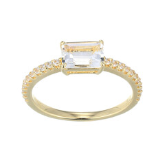 Anillo en plata con Topacio blanco