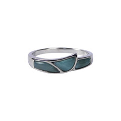 Anillo en plata con Larimar