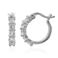 Pendientes en plata con Topacio blanco