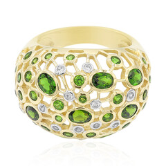 Anillo en oro con Diópsido de Rusia