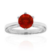 Anillo en platino con Ópalo de fuego de México