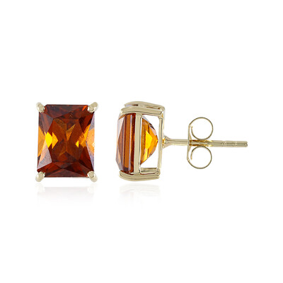 Pendientes en oro con Granate Hesonita