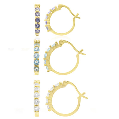 Pendientes en plata con Topacio azul suizo