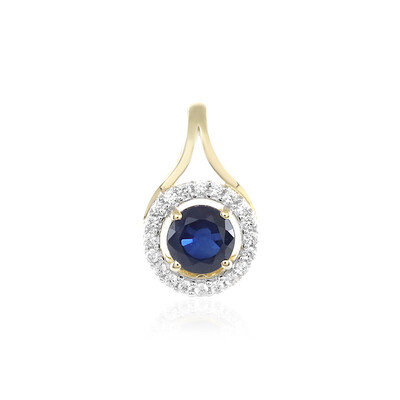 Colgante en oro con Zafiro azul