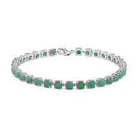 Brazalete en plata con Esmeralda de Brasil