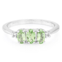 Anillo en plata con Granate verde menta de Merelani