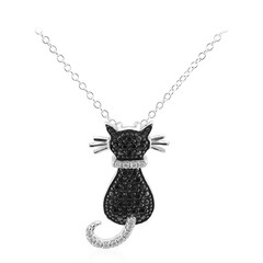 Collar en plata con Espinela negra