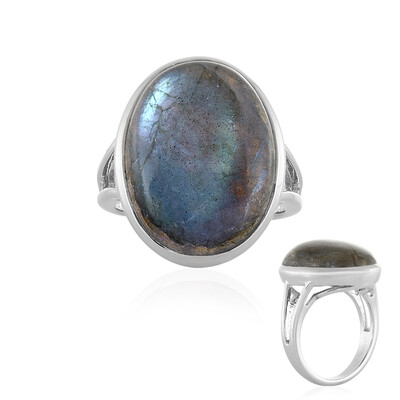 Anillo en plata con Labradorita
