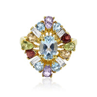 Anillo en plata con Topacio azul cielo