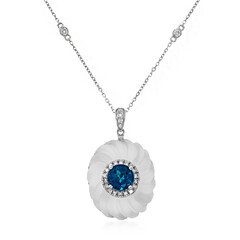 Collar en oro con Topacio azul de Londres (CIRARI)
