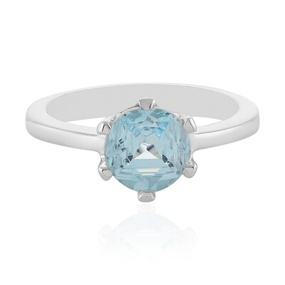 Anillo en plata con Topacio azul cielo