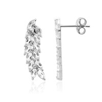 Pendientes en plata con Topacio blanco