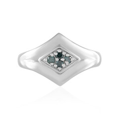 Anillo en plata con Diamante azul I2