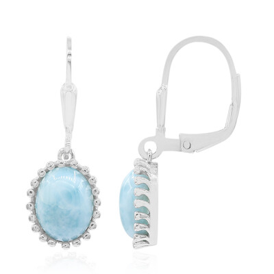 Pendientes en plata con Larimar