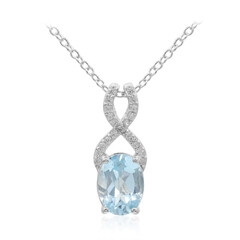 Collar en plata con Topacio azul cielo