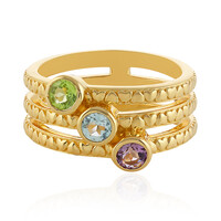 Anillo en plata con Topacio azul cielo
