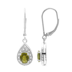 Pendientes en plata con Turmalina cuprífera