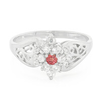 Anillo en plata con Rubí rojo atardecer