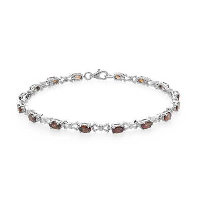 Brazalete en plata con Zircón rojo