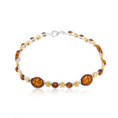 Brazalete en plata con Ámbar báltico