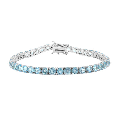 Brazalete en plata con Topacio azul suizo