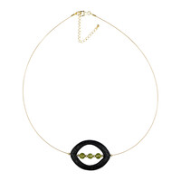 Collar en acero inoxidable con Lava negra