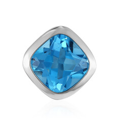 Colgante en plata con Topacio azul suizo