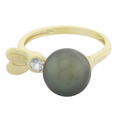 Anillo en oro con Perla cultivada de Tahití (TPC)