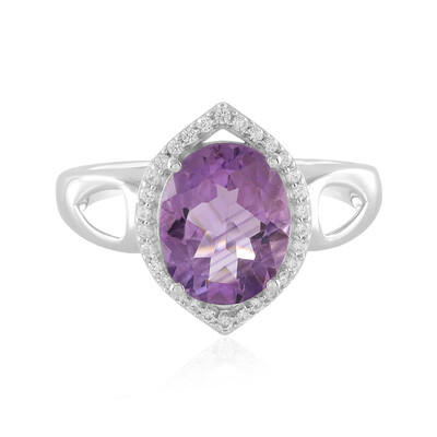 Anillo en plata con Amatista de Zambia