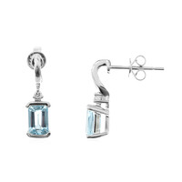 Pendientes en oro con Aguamarina de Brasill AAA (CIRARI)
