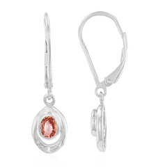 Pendientes en plata con Zafiro Padparadscha