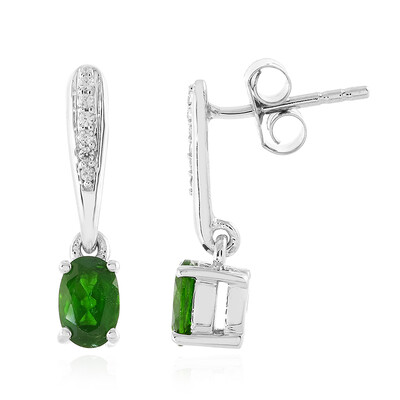 Pendientes en plata con Diópsido de Rusia