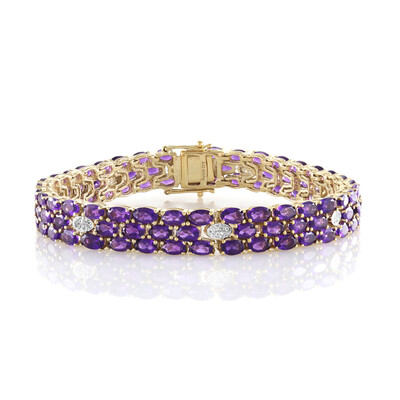 Brazalete en plata con Amatista de Zambia