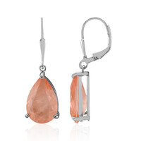 Pendientes en plata con Cuarzo durazno pastel