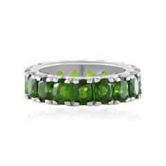 Anillo en plata con Diópsido de Rusia