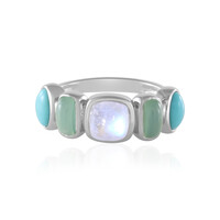 Anillo en plata con Piedra de luna azul (KM by Juwelo)