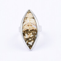 Anillo en plata con Jaspe océano