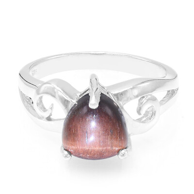 Anillo en plata con Ojo de tigre rojo