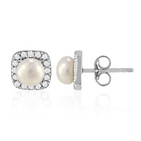 Pendientes en plata con Perla Freshwater
