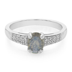 Anillo en plata con Labradorita